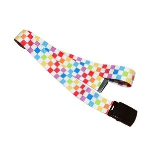 Unisex Rainbow Checkered Belt